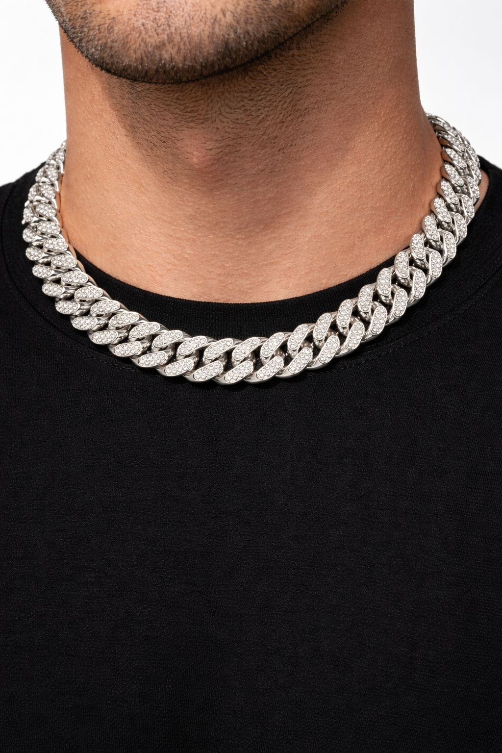 Iced Silver Neck Chain