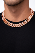 Iced Rose Gold Neck Chain