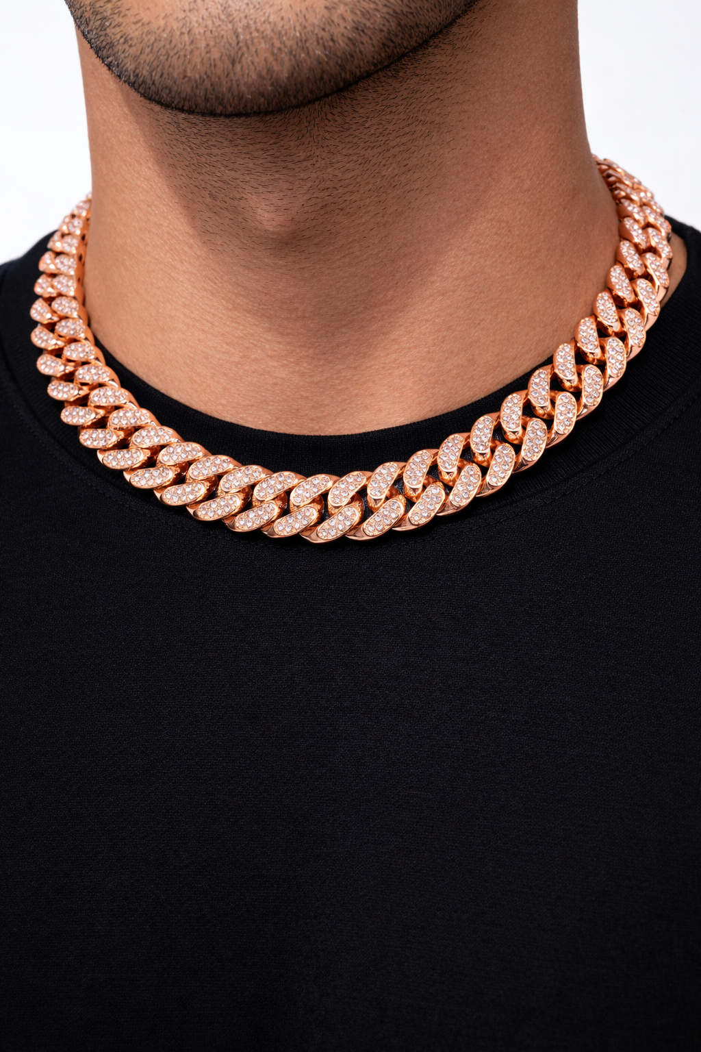 Iced Rose Gold Neck Chain