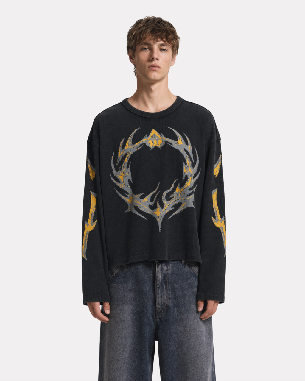 Flame Knit Waffle Black