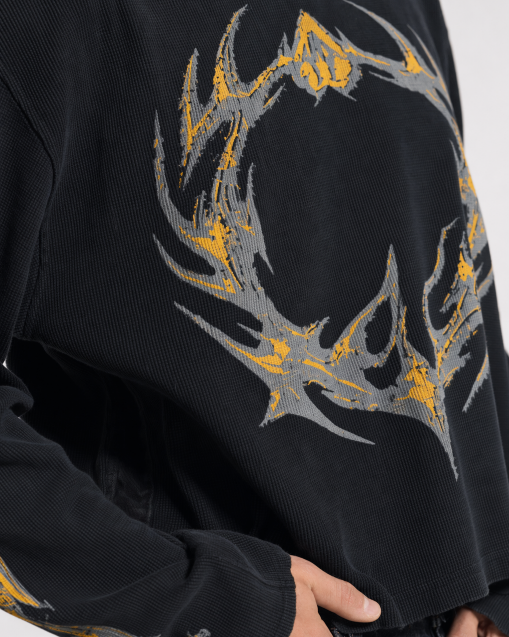 Flame Knit Waffle Black