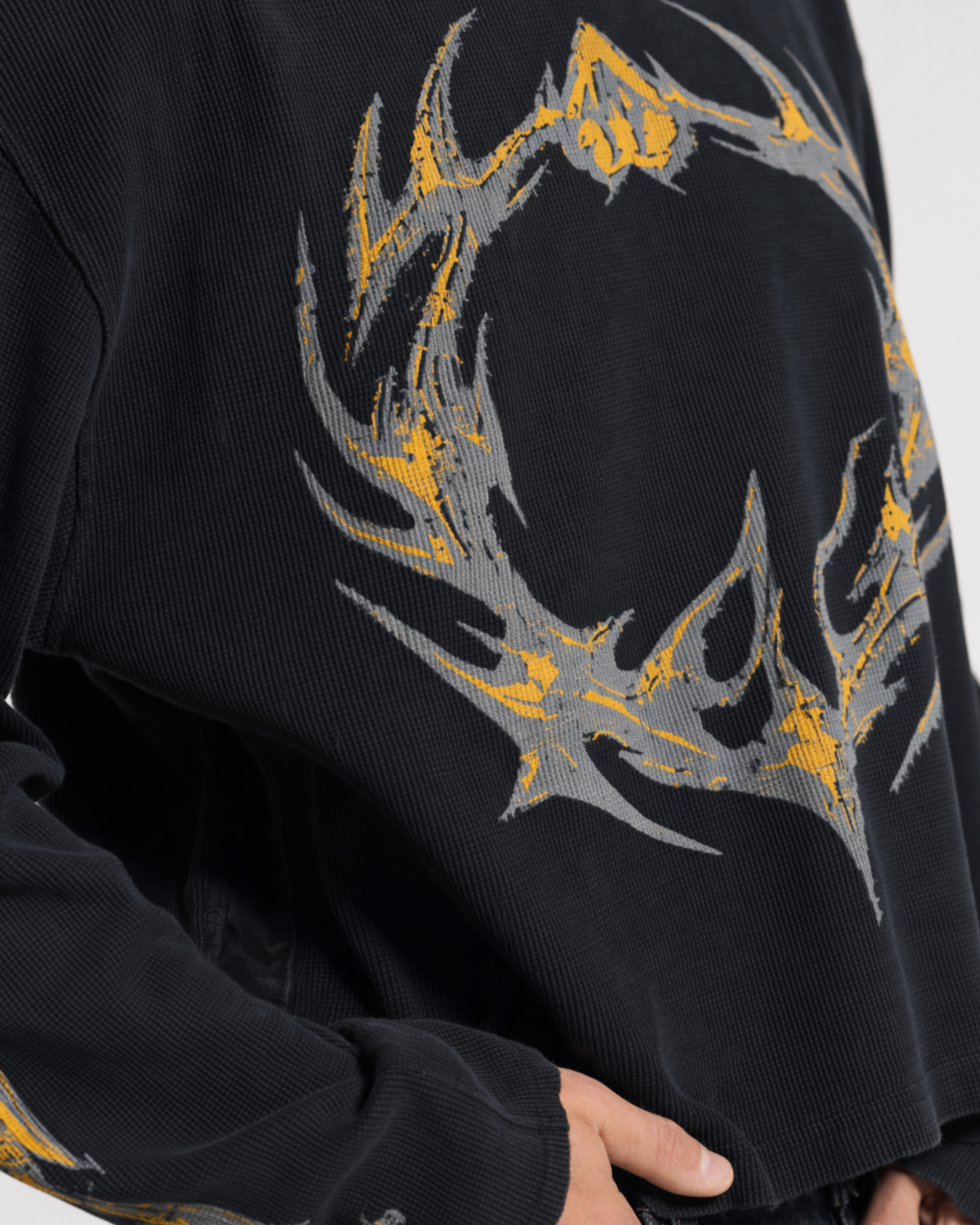 Flame Knit Waffle Black