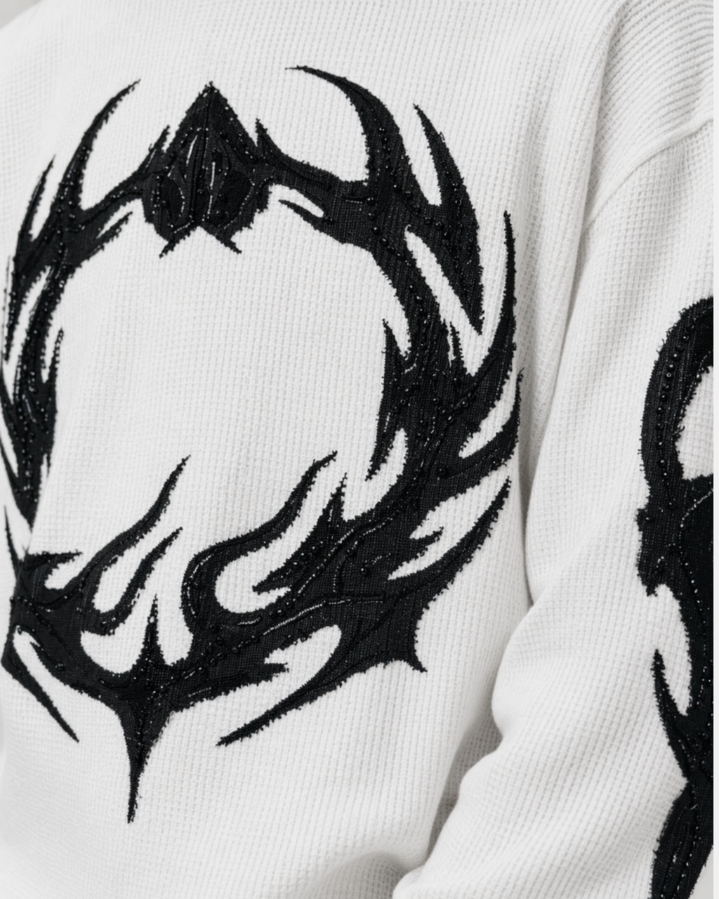 Flame Knit White Waffle