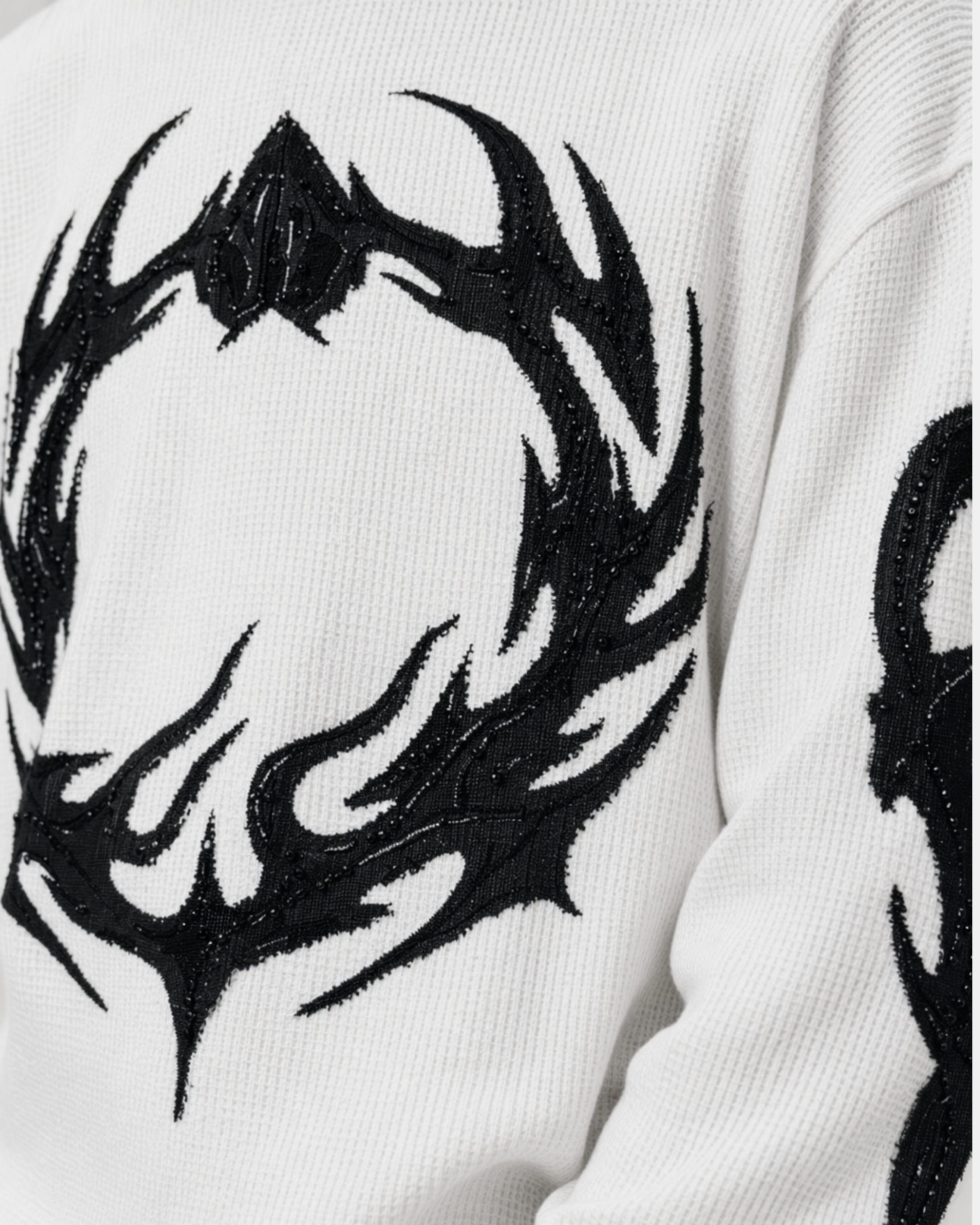 Flame Knit White Waffle