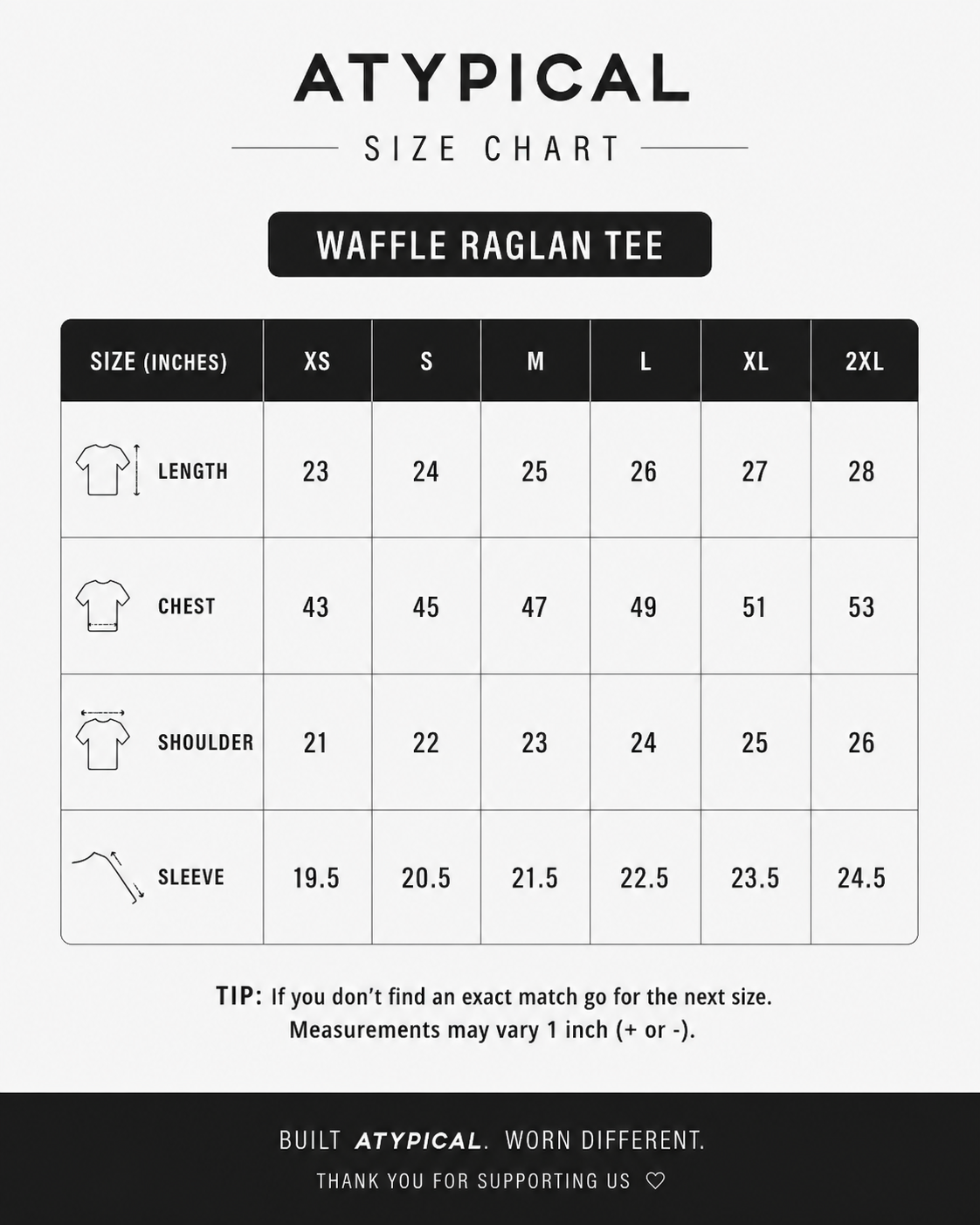 Raglan Waffle Sleeves Black