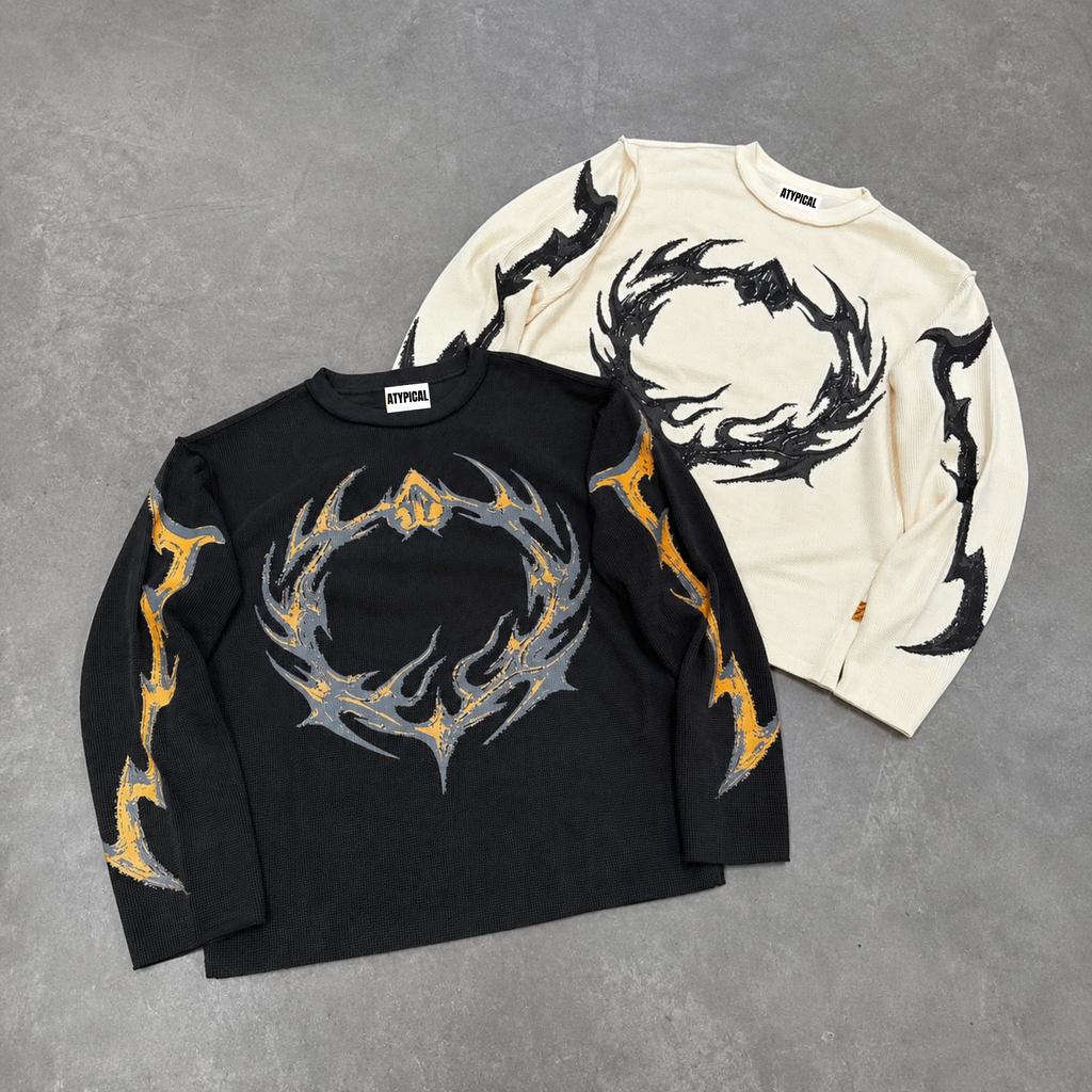 Flame Knit Waffle Black