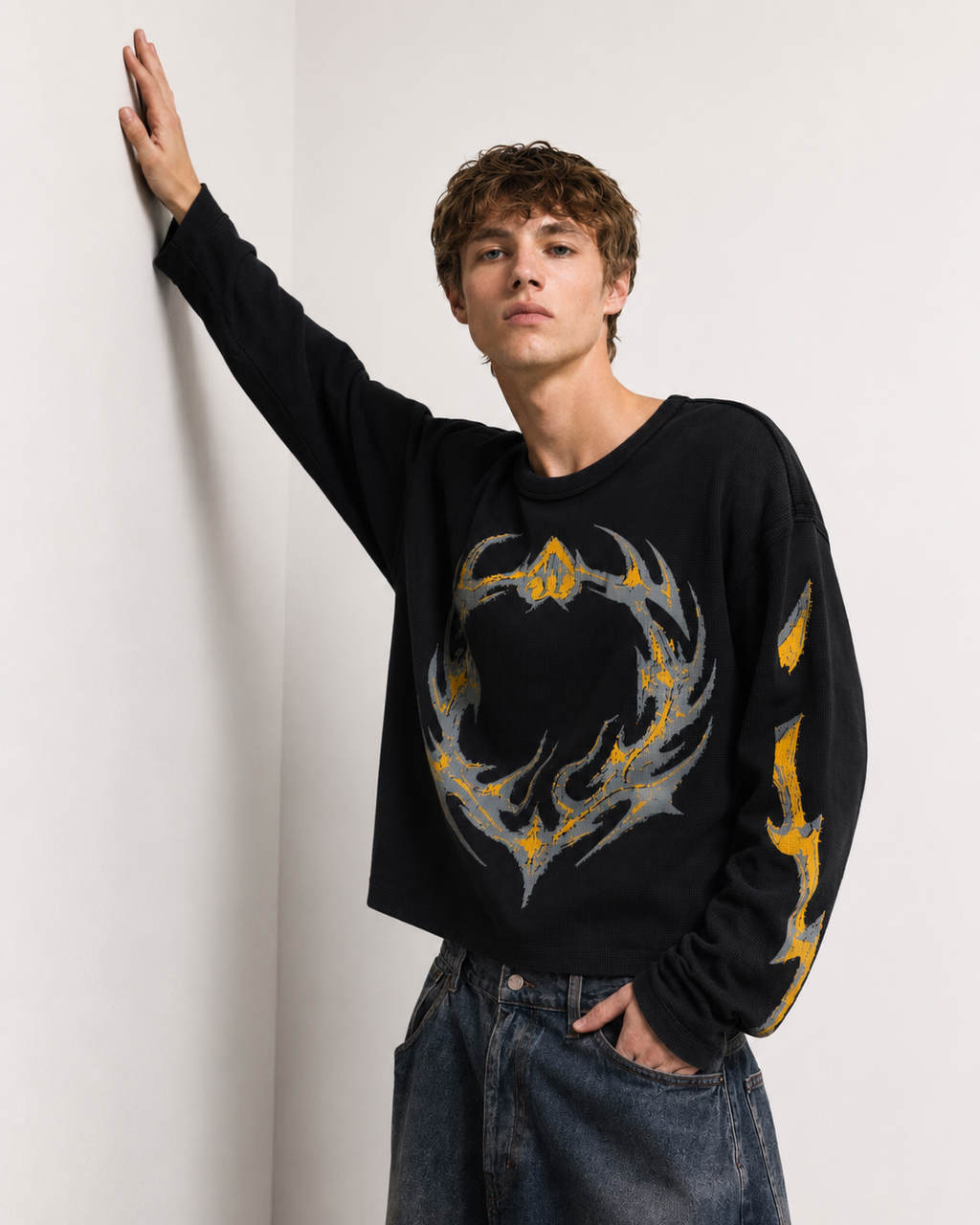 Flame Knit Waffle Black