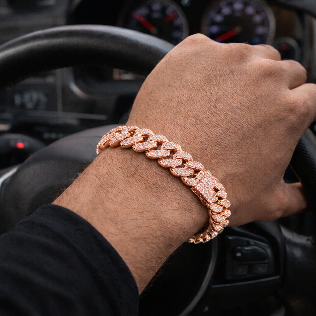 Iced Rose Gold Bracelet