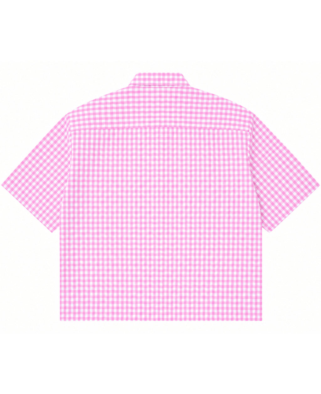 Pink Gingham Oxford Boxy Shirt Back Design