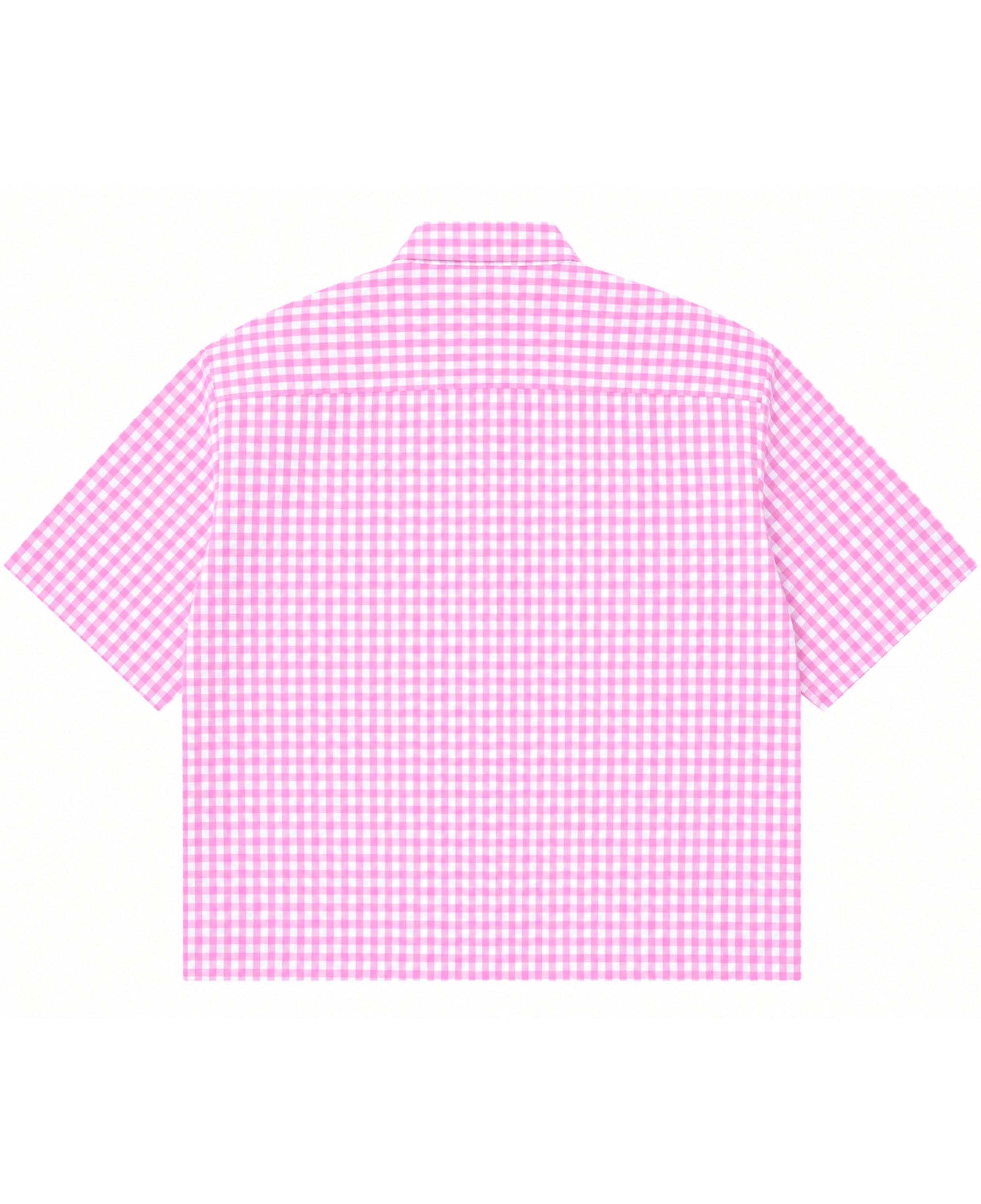 Pink Gingham Oxford Boxy Shirt Back Design